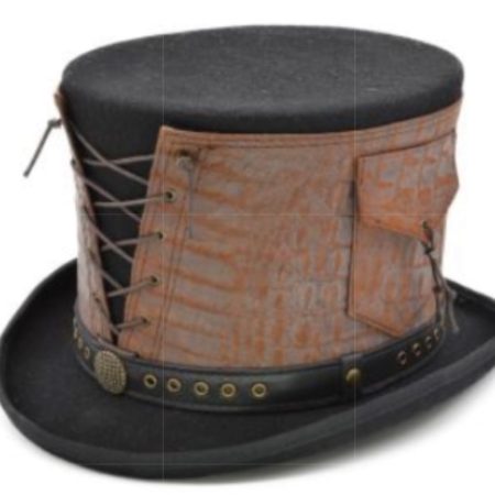 Leather Strapped Top Hat